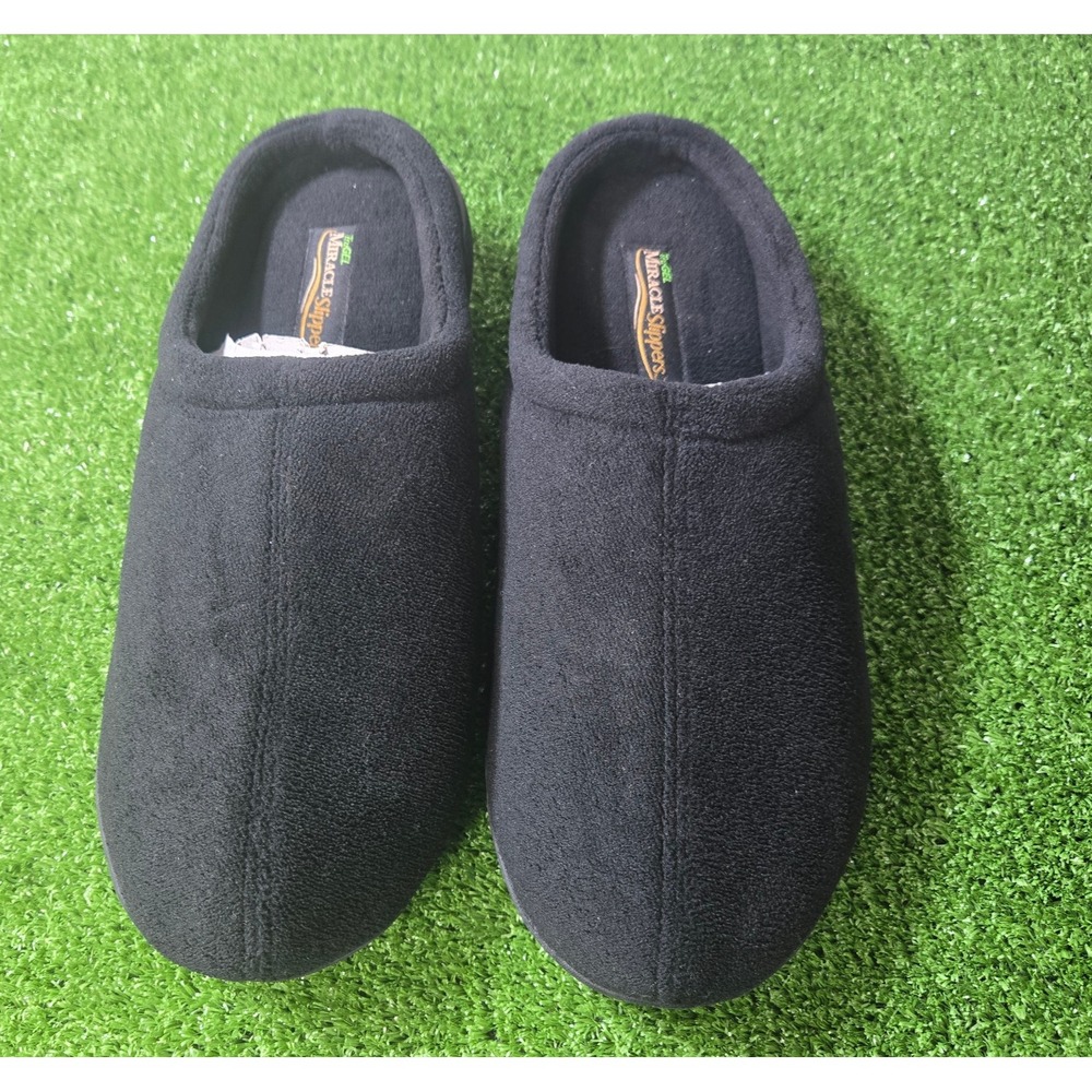Tru Gel Miracle Slippers Men's 2xl Black Gel Insoles Comfortable New w/o Box